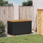 vidaXL Caja de almacenaje jardín madera acacia ratán negro 110x55x63cm vidaXL Caja de almacenaje jardín madera acacia ratán negro 110x55x63cm