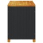 vidaXL Caja de almacenaje jardín madera acacia ratán negro 110x55x63cm vidaXL Caja de almacenaje jardín madera acacia ratán negro 110x55x63cm