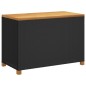 vidaXL Caja de almacenaje jardín madera acacia ratán negro 110x55x63cm vidaXL Caja de almacenaje jardín madera acacia ratán negro 110x55x63cm