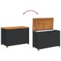 vidaXL Caja de almacenaje jardín madera acacia ratán negro 110x55x63cm vidaXL Caja de almacenaje jardín madera acacia ratán negro 110x55x63cm