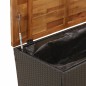 vidaXL Caja de almacenaje jardín madera acacia ratán negro 110x55x63cm vidaXL Caja de almacenaje jardín madera acacia ratán negro 110x55x63cm