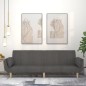 vidaXL Sofá cama de 2 plazas con dos almohadas tela gris oscuro vidaXL Sofá cama de 2 plazas con dos almohadas tela gris oscuro