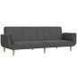 vidaXL Sofá cama de 2 plazas con dos almohadas tela gris oscuro vidaXL Sofá cama de 2 plazas con dos almohadas tela gris oscuro