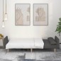 vidaXL Sofá cama de 2 plazas con dos almohadas tela gris oscuro vidaXL Sofá cama de 2 plazas con dos almohadas tela gris oscuro