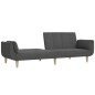 vidaXL Sofá cama de 2 plazas con dos almohadas tela gris oscuro vidaXL Sofá cama de 2 plazas con dos almohadas tela gris oscuro