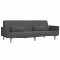 vidaXL Sofá cama de 2 plazas con dos almohadas tela gris oscuro vidaXL Sofá cama de 2 plazas con dos almohadas tela gris oscuro