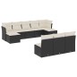 vidaXL Set de sofás de jardín 10 pzas cojines ratán sintético negro vidaXL Set de sofás de jardín 10 pzas cojines ratán sintético negro