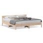 vidaXL Estructura de cama con cabecero madera maciza de pino 200x200cm vidaXL Estructura de cama con cabecero madera maciza de pino 200x200cm