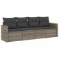 vidaXL Set de sofás de jardín 4 pzas y cojines ratán sintético gris vidaXL Set de sofás de jardín 4 pzas y cojines ratán sintético gris