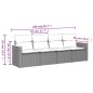 vidaXL Set de sofás de jardín 4 pzas y cojines ratán sintético gris vidaXL Set de sofás de jardín 4 pzas y cojines ratán sintético gris