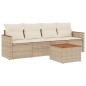 vidaXL Juego de sofás jardín con cojines 5 pzas ratán sintético beige vidaXL Juego de sofás jardín con cojines 5 pzas ratán sintético beige
