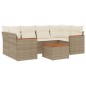 vidaXL Set sofás de jardín 7 piezas y cojines ratán sintético beige vidaXL Set sofás de jardín 7 piezas y cojines ratán sintético beige