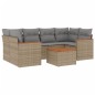 vidaXL Juego de sofás jardín con cojines beige mezcla 7 pzas ratán PE vidaXL Juego de sofás jardín con cojines beige mezcla 7 pzas ratán PE