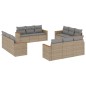 vidaXL Juego de sofás jardín con cojines beige mezcla 12 pzas ratán PE vidaXL Juego de sofás jardín con cojines beige mezcla 12 pzas ratán PE