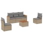 vidaXL Juego de sofás jardín con cojines beige mezcla 6 pzas ratán PE vidaXL Juego de sofás jardín con cojines beige mezcla 6 pzas ratán PE