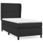 vidaXL Cama box spring con colchón cuero sintético negro 90x190 cm