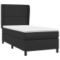 vidaXL Cama box spring con colchón cuero sintético negro 90x190 cm