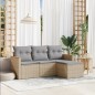 vidaXL Juego de sofás jardín con cojines beige mezcla 4 pzas ratán PE vidaXL Juego de sofás jardín con cojines beige mezcla 4 pzas ratán PE