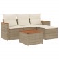 vidaXL Juego de sofás jardín con cojines 5 pzas ratán sintético beige vidaXL Juego de sofás jardín con cojines 5 pzas ratán sintético beige