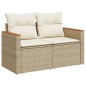 vidaXL Juego de sofás jardín con cojines 5 pzas ratán sintético beige vidaXL Juego de sofás jardín con cojines 5 pzas ratán sintético beige