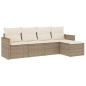 vidaXL Juego de sofás jardín con cojines 5 pzas ratán sintético beige vidaXL Juego de sofás jardín con cojines 5 pzas ratán sintético beige