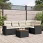 vidaXL Set de sofás de jardín 6 piezas y cojines ratán sintético negro vidaXL Set de sofás de jardín 6 piezas y cojines ratán sintético negro