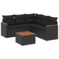 vidaXL Set de sofás de jardín 6 piezas y cojines ratán sintético negro vidaXL Set de sofás de jardín 6 piezas y cojines ratán sintético negro