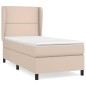 vidaXL Cama box spring con colchón cuero sintético capuchino 80x200 cm vidaXL Cama box spring con colchón cuero sintético capuchino 80x200 cm
