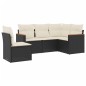 vidaXL Set de muebles de jardín 5 pzas y cojines ratán sintético negro vidaXL Set de muebles de jardín 5 pzas y cojines ratán sintético negro