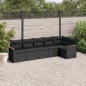 vidaXL Set de sofás de jardín 6 piezas y cojines ratán sintético negro vidaXL Set de sofás de jardín 6 piezas y cojines ratán sintético negro