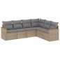 vidaXL Juego de sofás jardín con cojines beige mezcla 6 pzas ratán PE vidaXL Juego de sofás jardín con cojines beige mezcla 6 pzas ratán PE