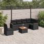 vidaXL Set de comedor de jardín 7 pzas y cojines ratán sintético negro vidaXL Set de comedor de jardín 7 pzas y cojines ratán sintético negro