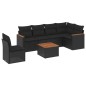 vidaXL Set de comedor de jardín 7 pzas y cojines ratán sintético negro vidaXL Set de comedor de jardín 7 pzas y cojines ratán sintético negro