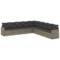 vidaXL Set de muebles de jardín 9 pzas y cojines ratán sintético gris
