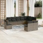 vidaXL Set de sofás de jardín 10 pzas con cojines ratán sintético gris vidaXL Set de sofás de jardín 10 pzas con cojines ratán sintético gris