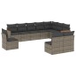 vidaXL Set de sofás de jardín 10 pzas con cojines ratán sintético gris vidaXL Set de sofás de jardín 10 pzas con cojines ratán sintético gris