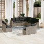 vidaXL Set de sofás de jardín 11 pzas y cojines ratán sintético gris vidaXL Set de sofás de jardín 11 pzas y cojines ratán sintético gris