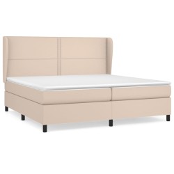 vidaXL Cama box spring con colchón cuero sintético capuchino 200x200cm