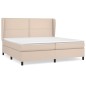 vidaXL Cama box spring con colchón cuero sintético capuchino 200x200cm vidaXL Cama box spring con colchón cuero sintético capuchino 200x200cm