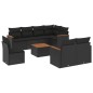 vidaXL Set de sofás de jardín 8 piezas y cojines ratán sintético negro vidaXL Set de sofás de jardín 8 piezas y cojines ratán sintético negro