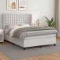 vidaXL Cama box spring con colchón cuero sintético blanco 140x200cm vidaXL Cama box spring con colchón cuero sintético blanco 140x200cm