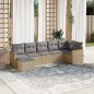 vidaXL Juego de sofás jardín con cojines beige mezcla 7 pzas ratán PE vidaXL Juego de sofás jardín con cojines beige mezcla 7 pzas ratán PE