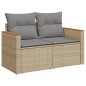 vidaXL Juego de sofás jardín con cojines beige mezcla 7 pzas ratán PE vidaXL Juego de sofás jardín con cojines beige mezcla 7 pzas ratán PE
