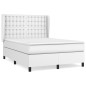 vidaXL Cama box spring con colchón cuero sintético blanco 140x200cm vidaXL Cama box spring con colchón cuero sintético blanco 140x200cm