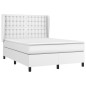 vidaXL Cama box spring con colchón cuero sintético blanco 140x200cm vidaXL Cama box spring con colchón cuero sintético blanco 140x200cm