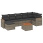 vidaXL Set de sofás de jardín 8 pzas y cojines ratán sintético gris vidaXL Set de sofás de jardín 8 pzas y cojines ratán sintético gris