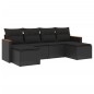 vidaXL Set de sofás de jardín 6 piezas y cojines ratán sintético negro vidaXL Set de sofás de jardín 6 piezas y cojines ratán sintético negro