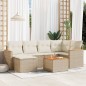 vidaXL Set sofás de jardín 7 piezas y cojines ratán sintético beige vidaXL Set sofás de jardín 7 piezas y cojines ratán sintético beige