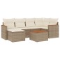 vidaXL Set sofás de jardín 7 piezas y cojines ratán sintético beige vidaXL Set sofás de jardín 7 piezas y cojines ratán sintético beige