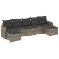 vidaXL Set de sofás de jardín 7 piezas con cojines ratán PE gris vidaXL Set de sofás de jardín 7 piezas con cojines ratán PE gris
